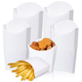 Potchen 200 Packs 4 oz Small French Fry Containers White Disposable Paper Fries Holders Stackable Cups Box for Kid's Food Fries, Onion Rings, Popcorn, or Cookies, Restaurant